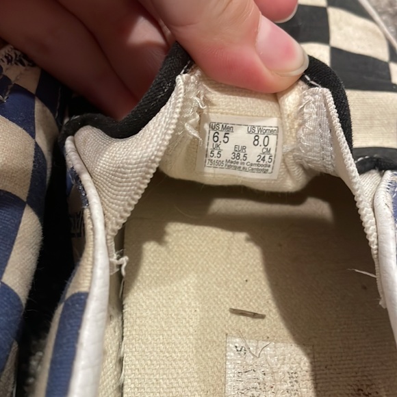 Blue Black White checkered vans - Picture 3 of 4